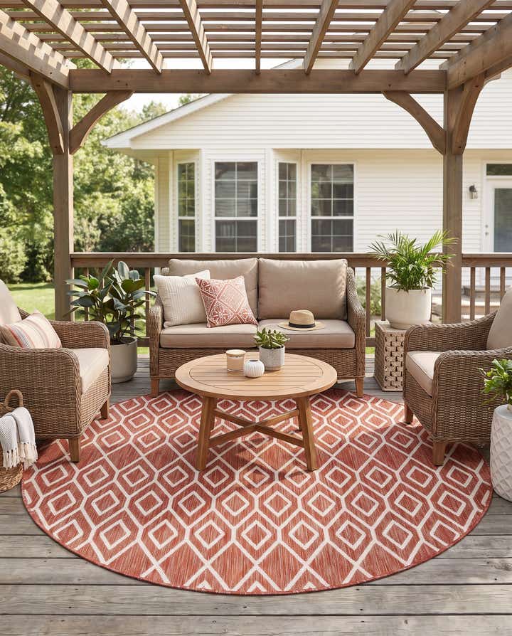 6' 7 x 6' 7 Easy-Clean Jill Zarin Turks and Caicos Indoor / Outdoor Round Rug