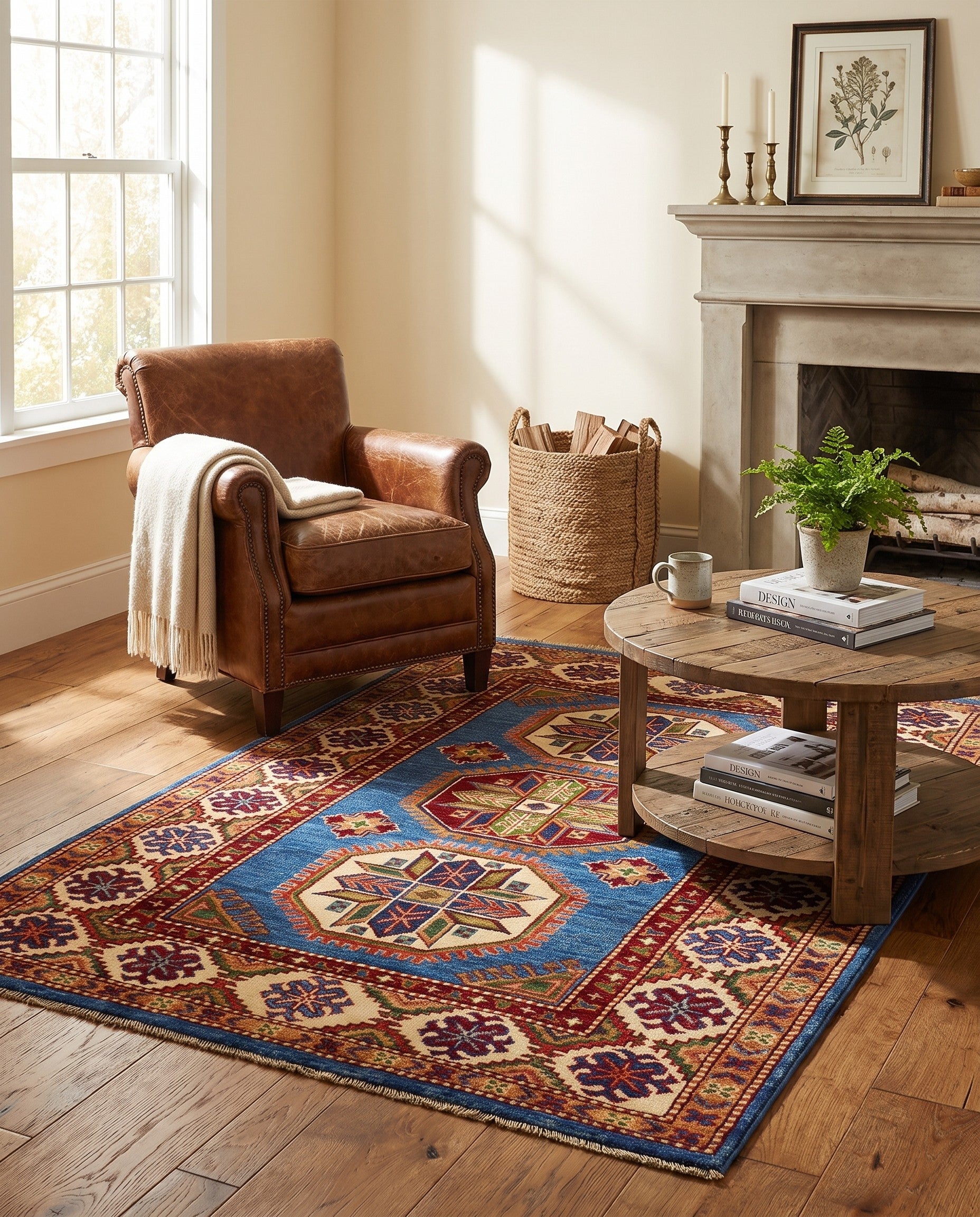 3' 6 x 4' 10 Hand Knotted Kazak Rug