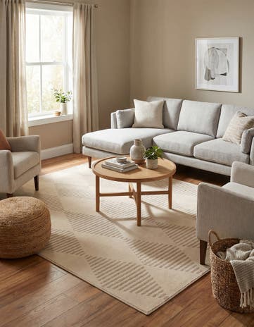 Ivory Contour Square Rug