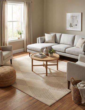 Ivory Contour Square Rug