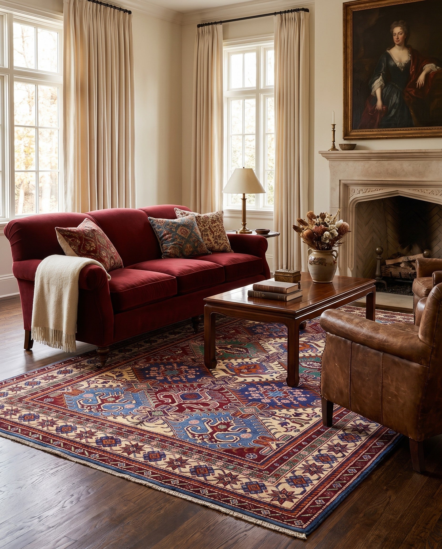 6' x 8' 6 Hand Knotted Shirvan Rug