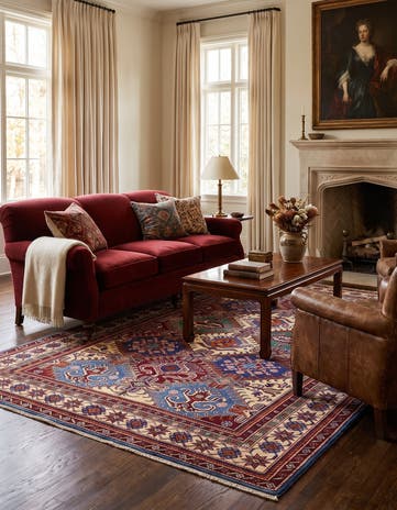 6' x 8' 6 Hand Knotted Shirvan Rug