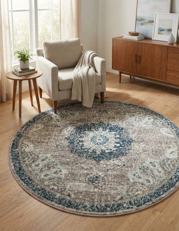 Gray Madeline Round Rug