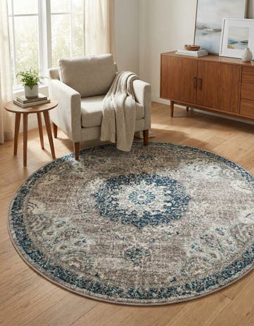 Gray Madeline Round Rug