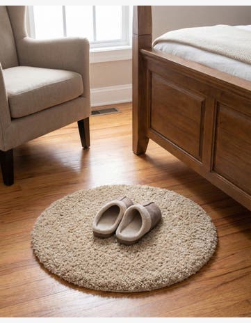 Linen Zermatt Shag Round Rug