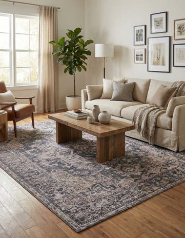 Blue and Ivory Yara Rug