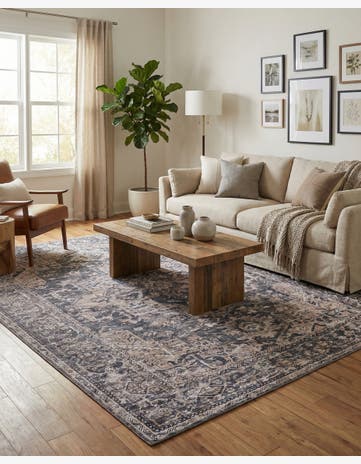 Blue and Ivory Yara Rug