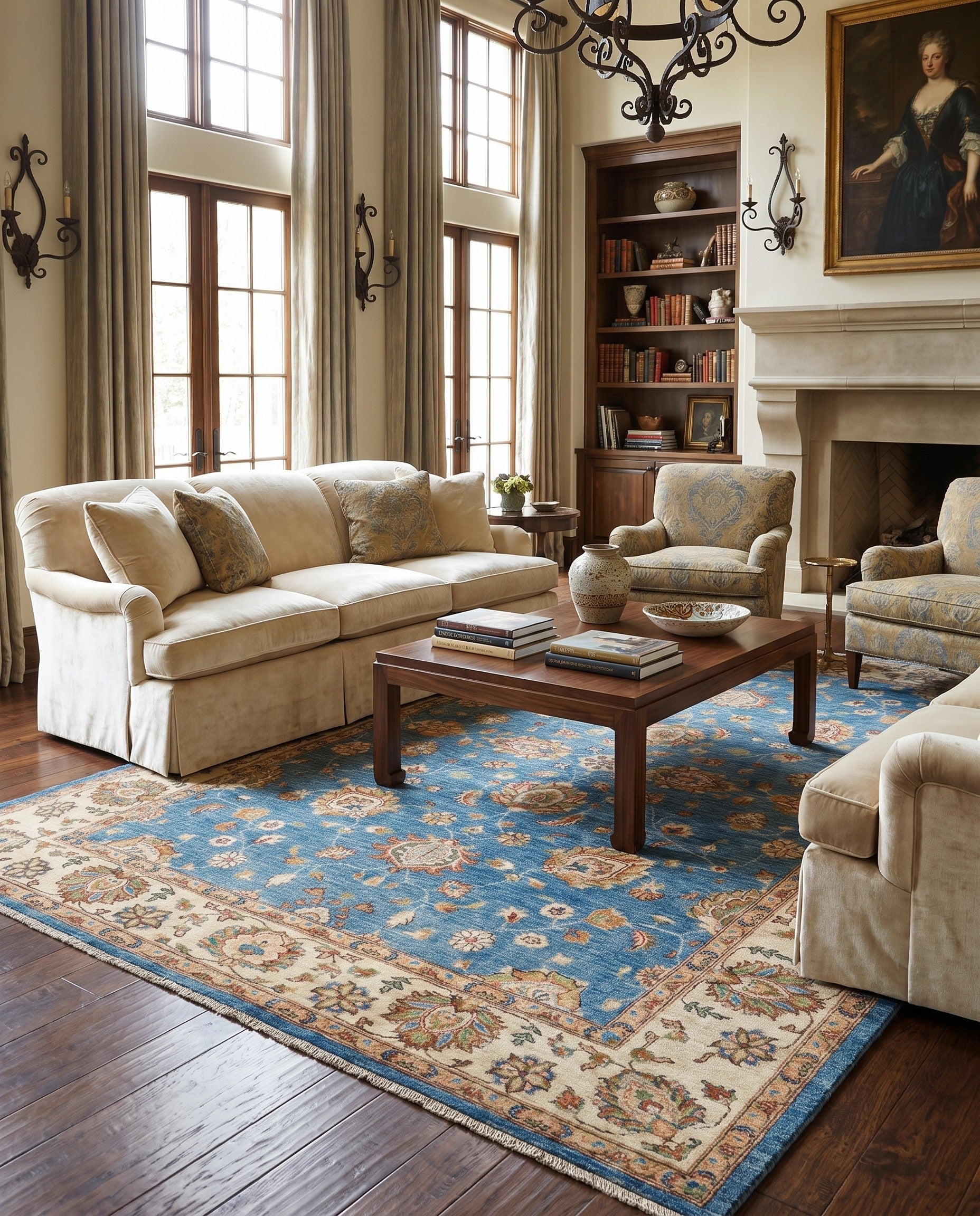6' 8 x 9' 9 Hand Knotted Ziegler Rug