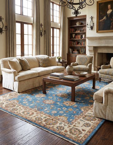 6' 8 x 9' 9 Hand Knotted Ziegler Rug