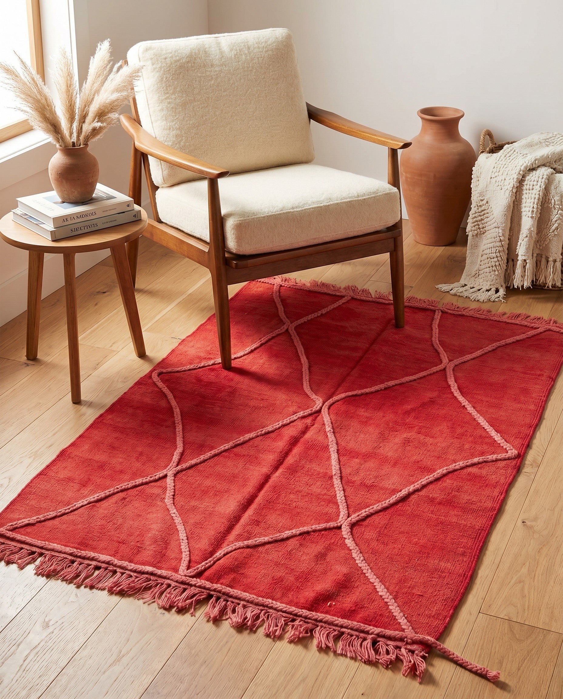 3' 5 x 4' 10 Hand Knotted Moroccan Wool Rug