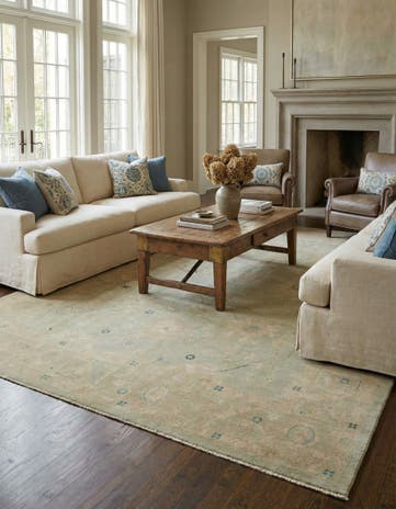 8' 10 x 11' 11 Hand Knotted Oushak Wool Rug