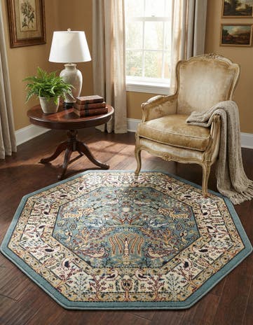 4' x 4' Nain Design Octagon Rug