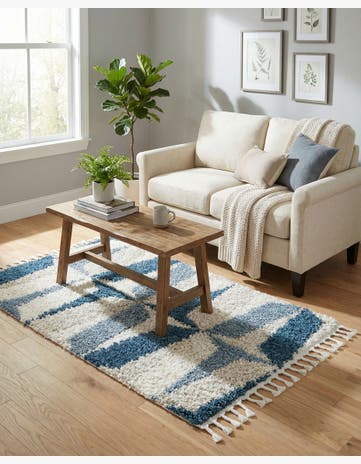 Blue Athena Shag Rug