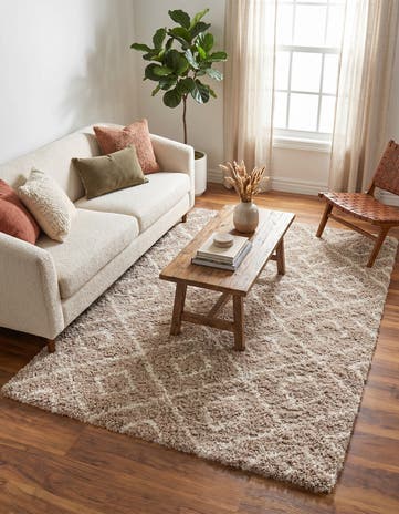 5' 3 x 8' Lattice Shag Rug