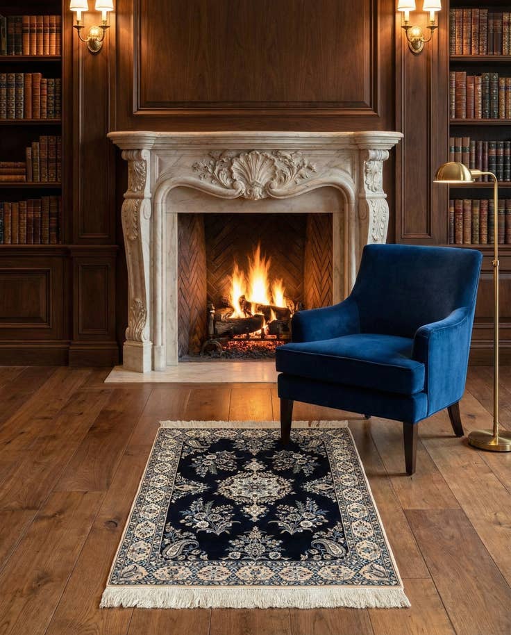 Detail image of 3' 2 x 4' 2 Hand Knotted Nain Rug