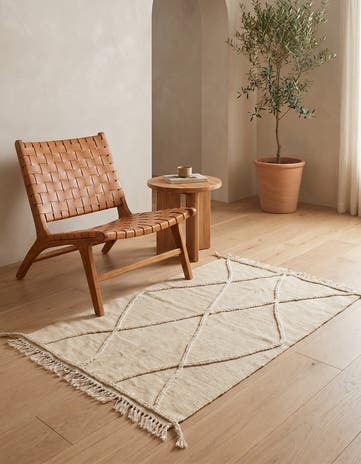 3' 5 x 5' Hand Knotted Moroccan Wool Rug