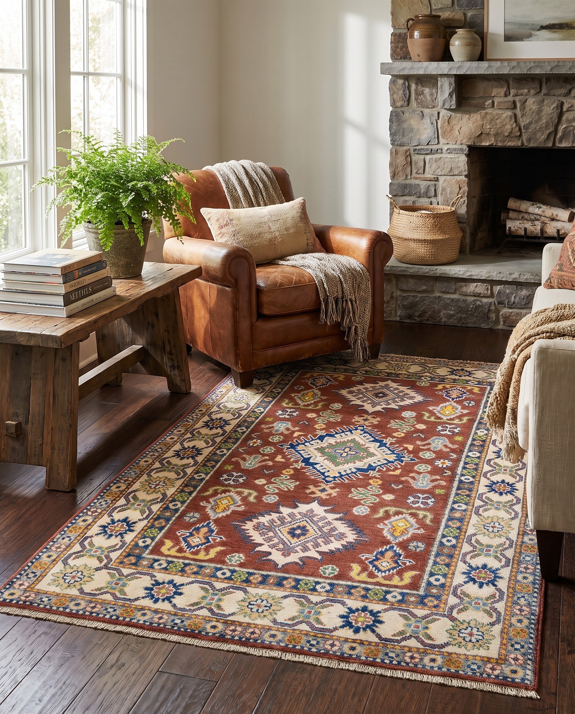 3' 3 x 4' 11 Hand Knotted Kazak Rug