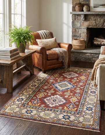 3' 3 x 4' 11 Hand Knotted Kazak Rug