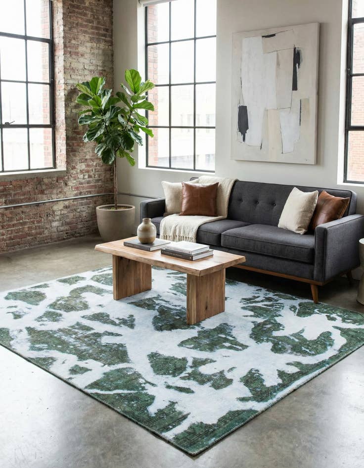 Detail image of 5' 10 x 6' 8 Hand Knotted Ultra Vintage Persian Wool Square Rug