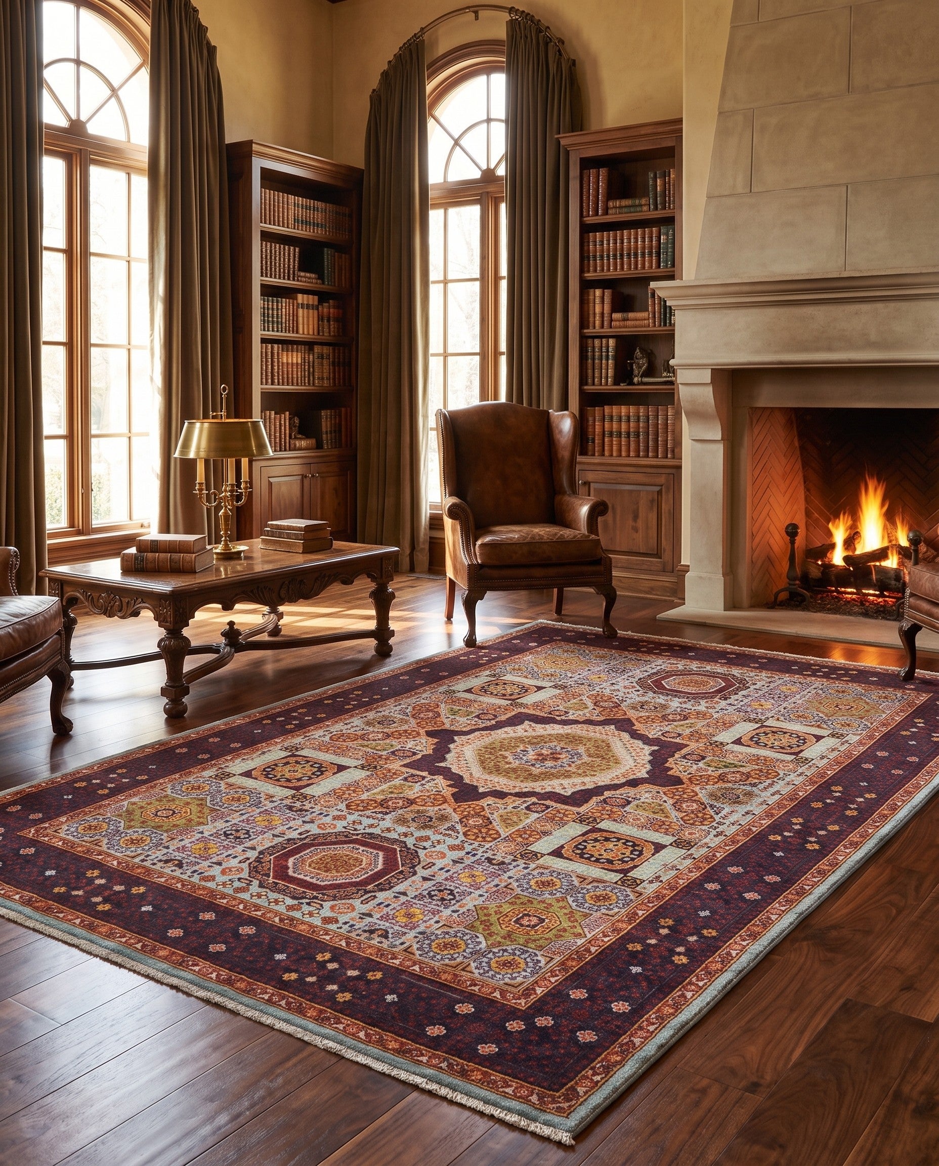 5' 11 x 9' 1 Hand Knotted Mamluk Ziegler Rug