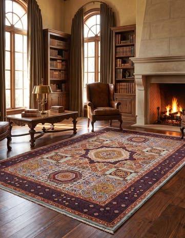 5' 11 x 9' 1 Hand Knotted Mamluk Ziegler Rug