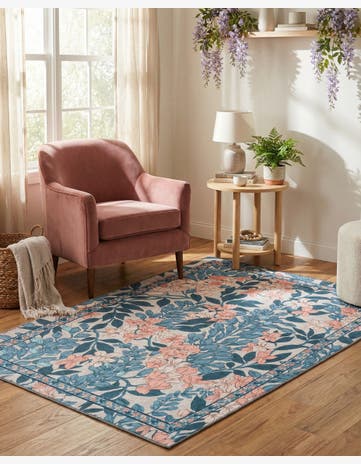 Blue and Cream Yara Rug