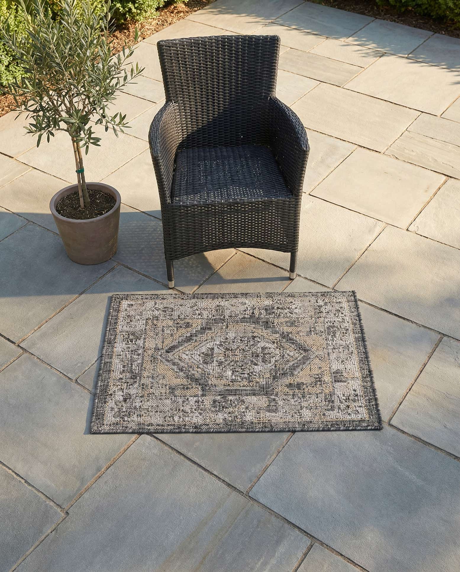 2' x 3' Easy-Clean Traditional Indoor / Outdoor Rug