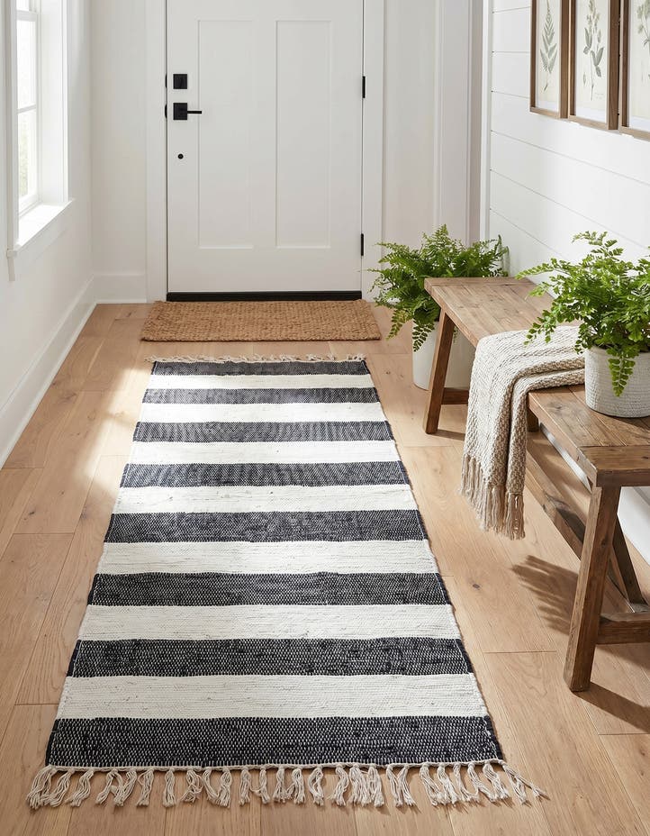 2' 7 x 6' 1 Hand Woven Chindi Rag Runner Rug