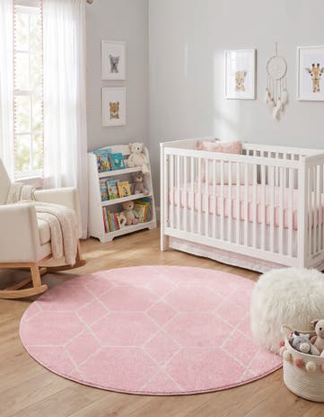 6' x 6' Lattice Frieze Round Rug