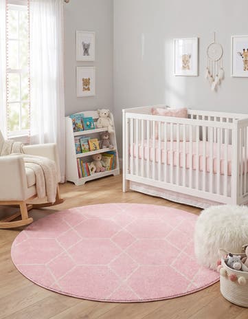 6' x 6' Trellis Frieze Round Rug
