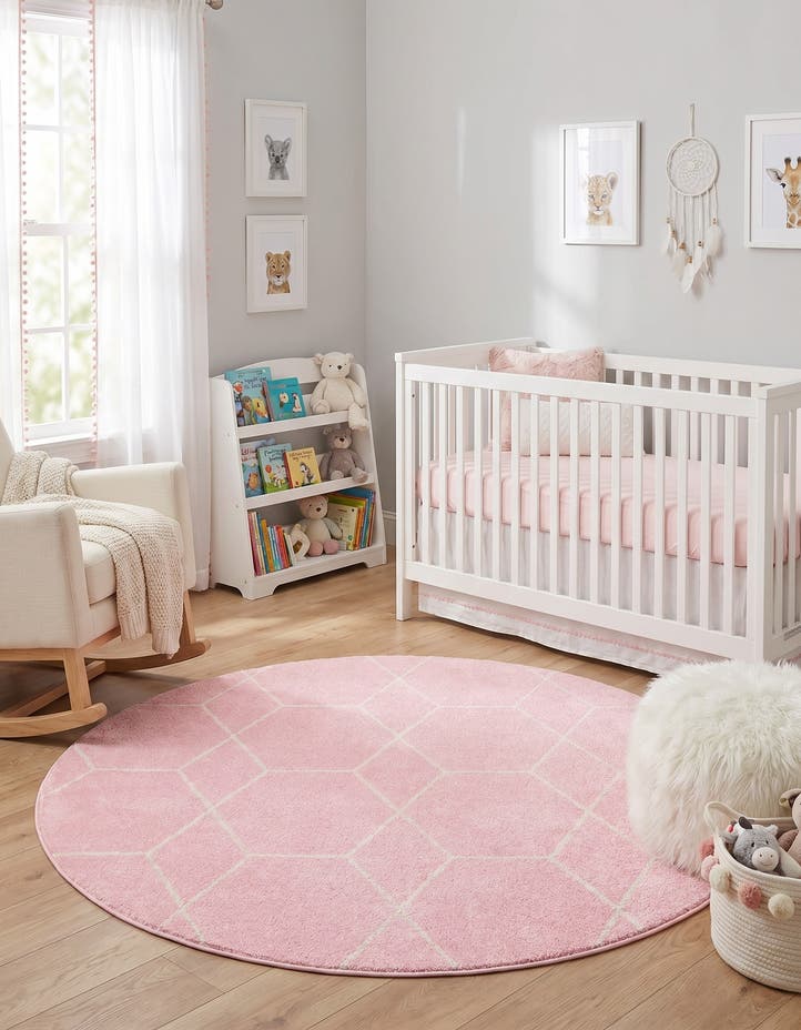 6' x 6' Lattice Frieze Round Rug