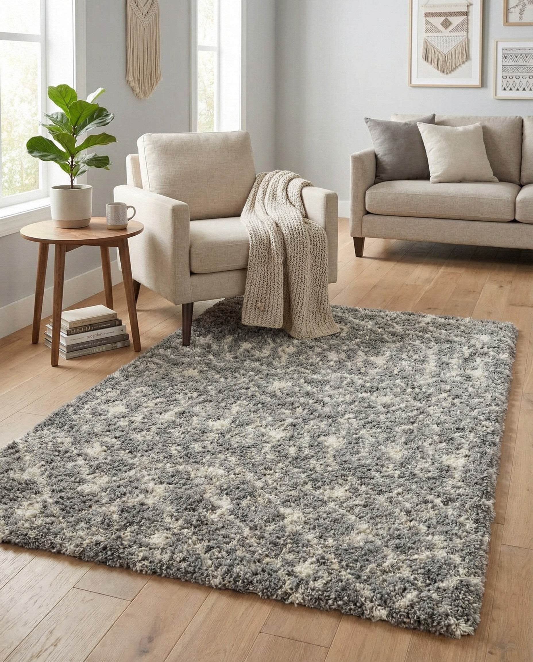 4' x 6' Moroccan Trellis Shag Rug