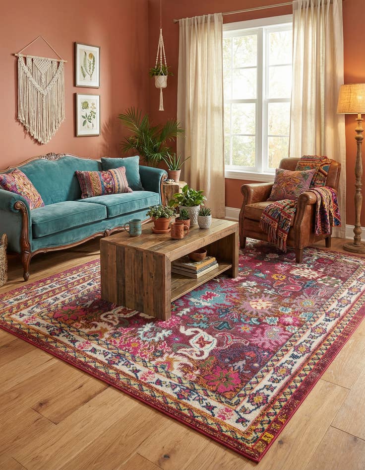 Detail image of 5' x 8' Washable Fleur Rug