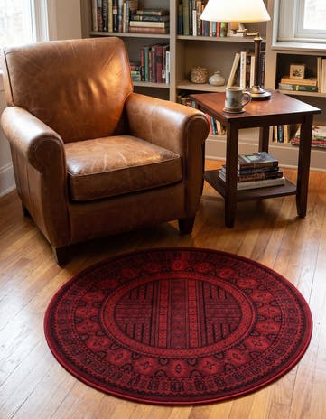 Red Bokhara Round Rug