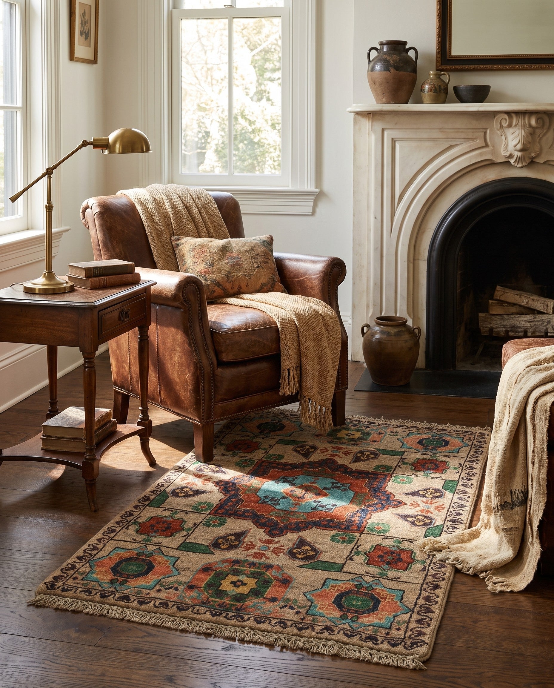 1' 11 x 2' 11 Hand Knotted Mamluk Ziegler Rug