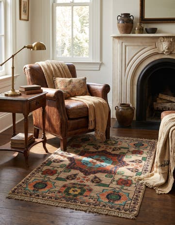 1' 11 x 2' 11 Hand Knotted Mamluk Ziegler Rug