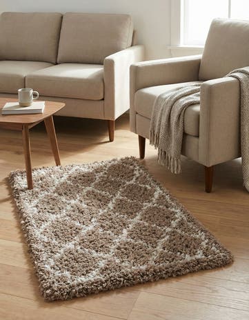 Khaki Infinity Shag Rug