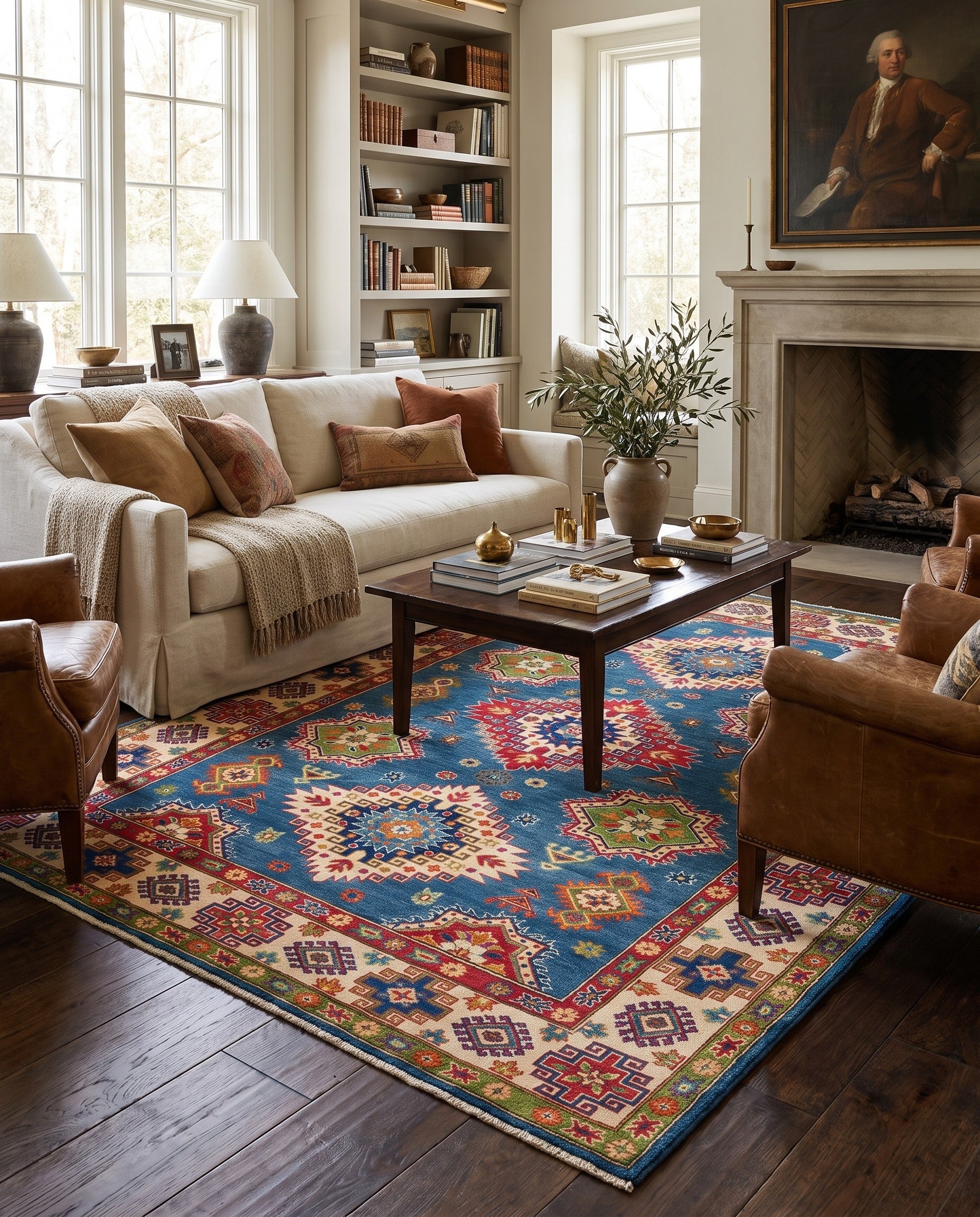 6' 10 x 9' 7 Hand Knotted Kazak Rug