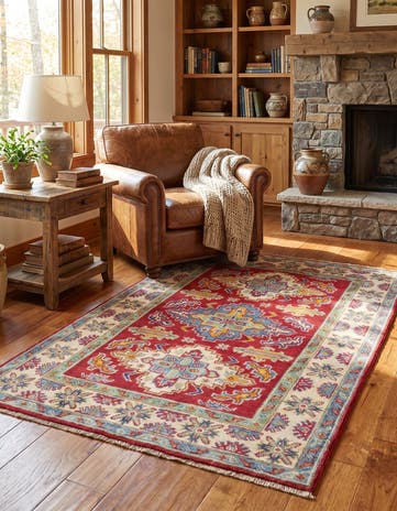 3' 3 x 4' 11 Hand Knotted Kazak Rug