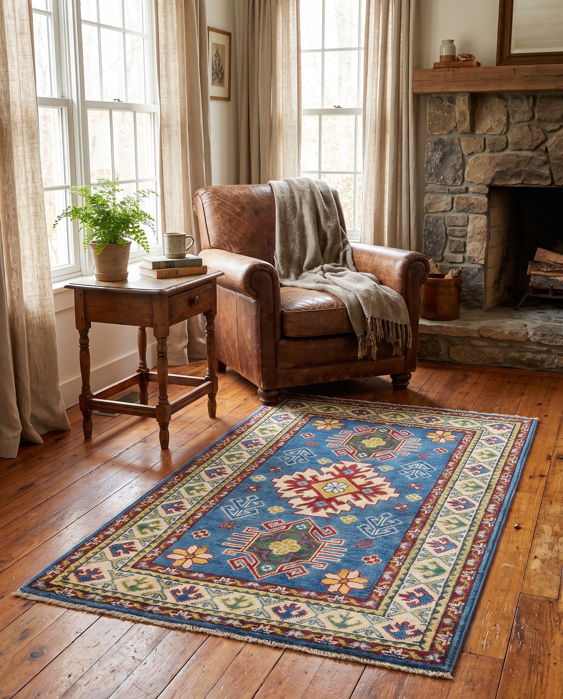 2' 8 x 4' 1 Hand Knotted Kazak Rug