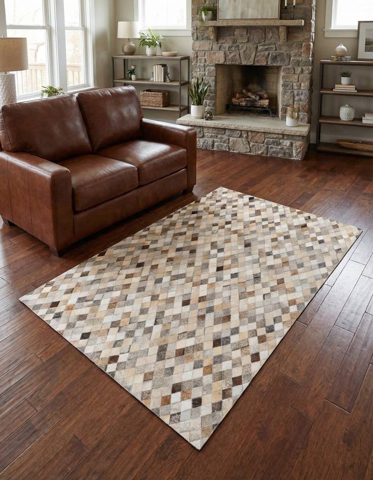 Detail image of 4' x 6' 1 Cowhide Stocks Rug