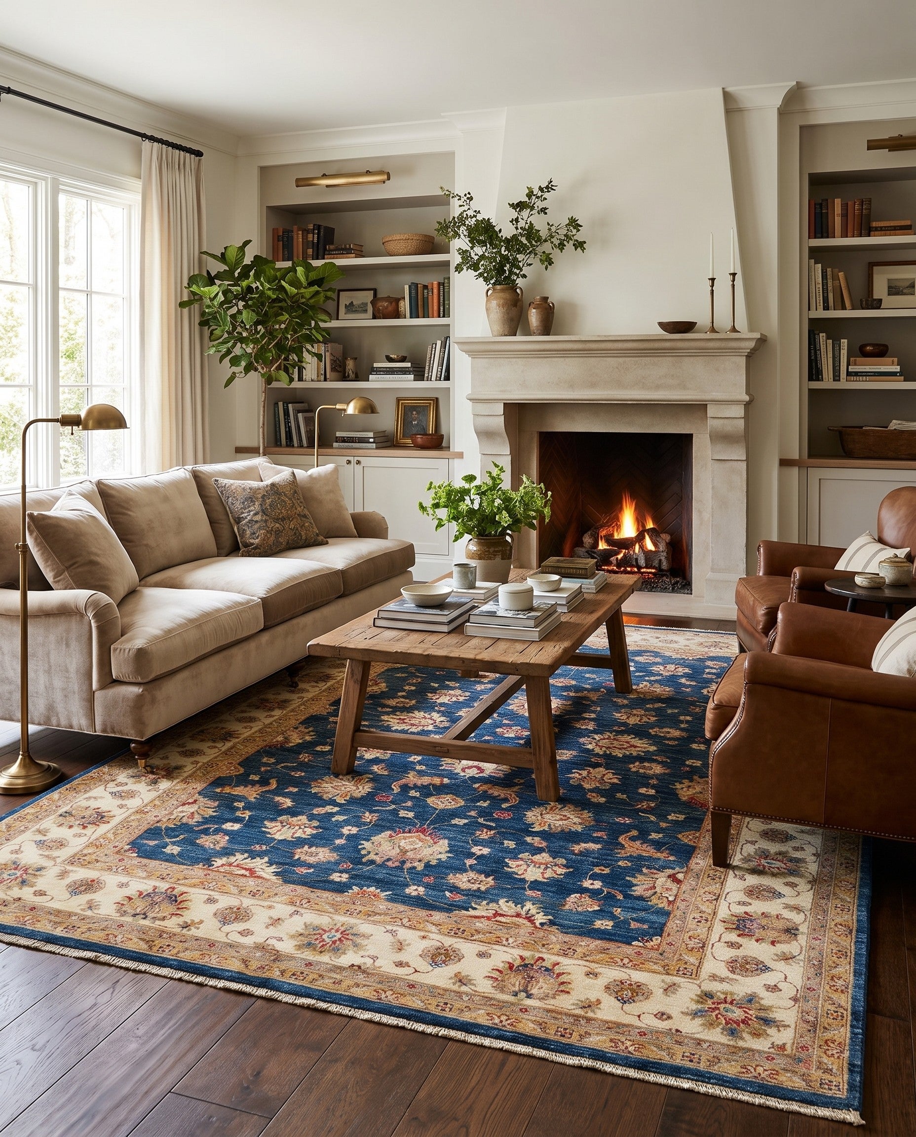 6' 11 x 9' 8 Hand Knotted Ziegler Rug
