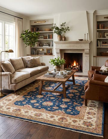 6' 11 x 9' 8 Hand Knotted Ziegler Rug