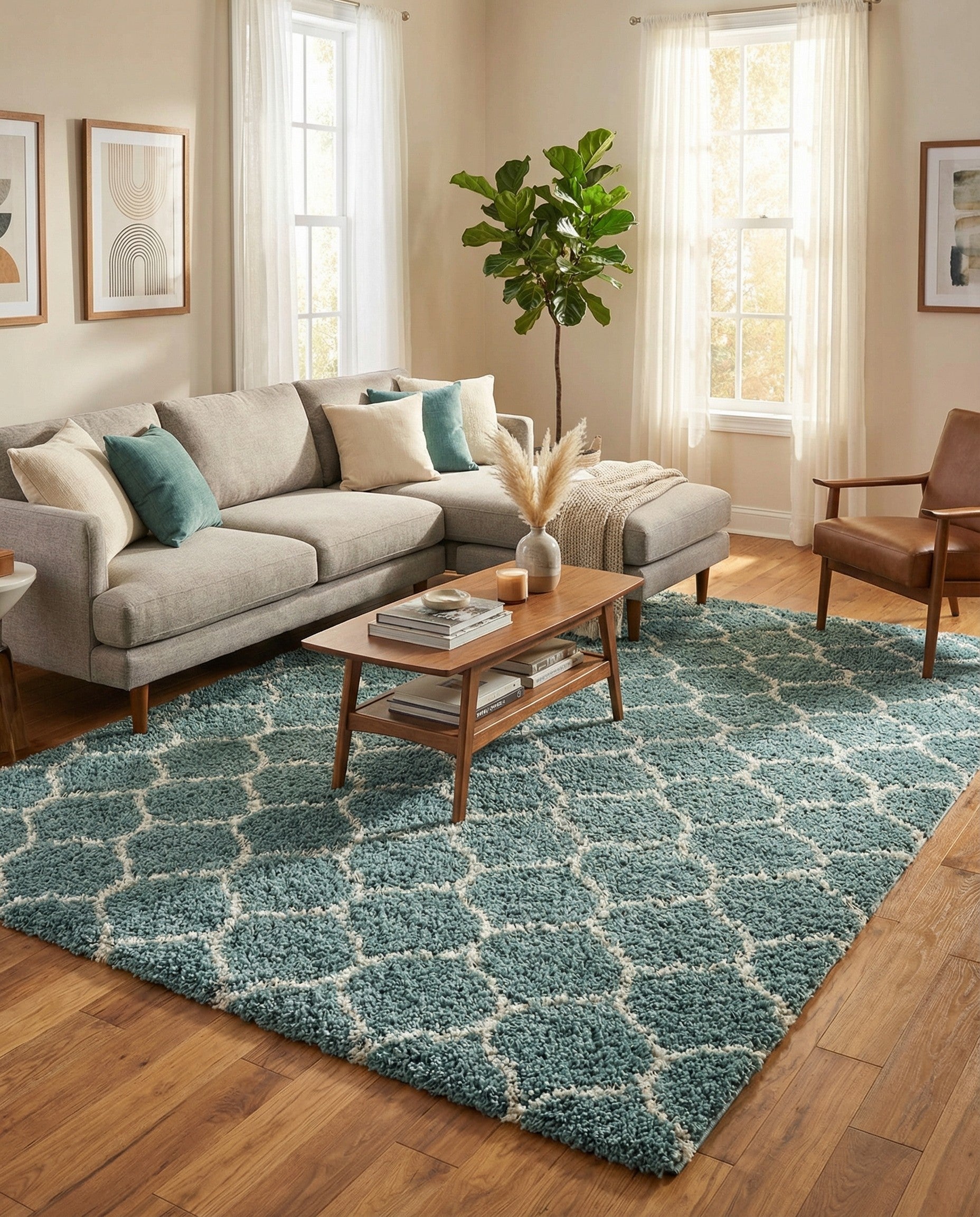 10' x 13' Trellis Shag Rug