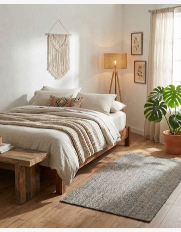 Gray Handmade Braided Jute Rug