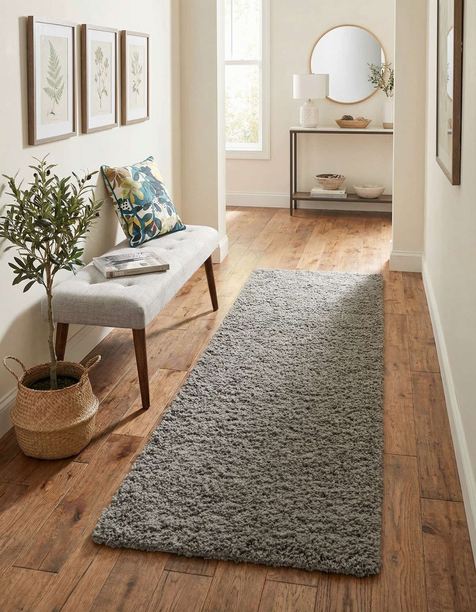 2' x 8' Solid Shag Runner Rug