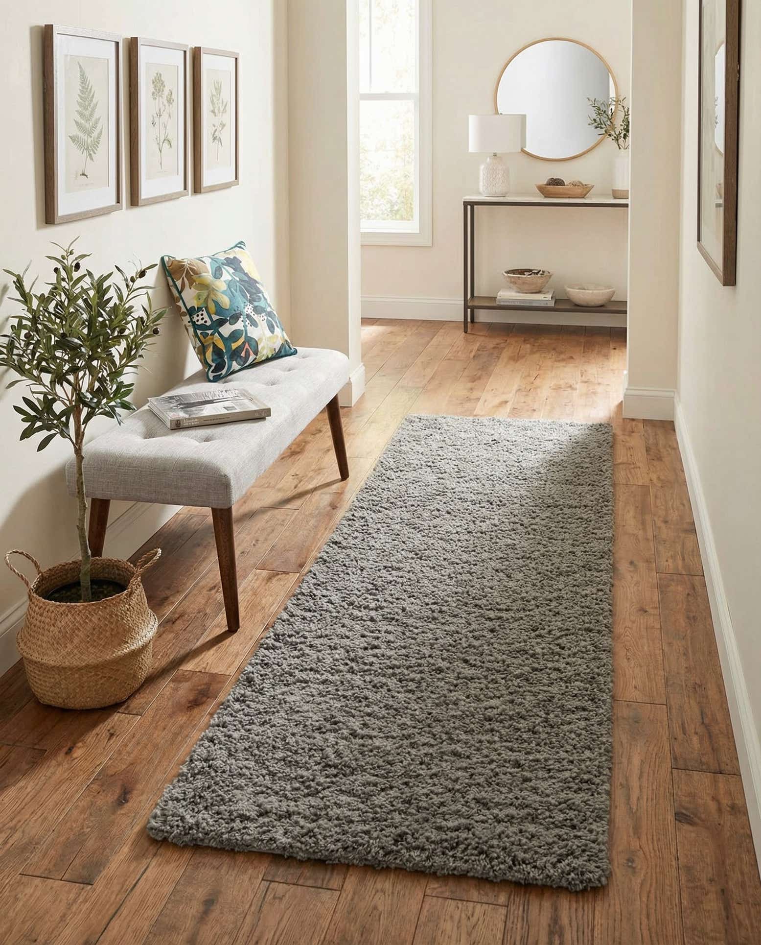 2' x 8' Solid Shag Runner Rug