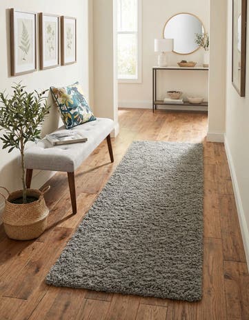 2' x 8' Solid Shag Runner Rug