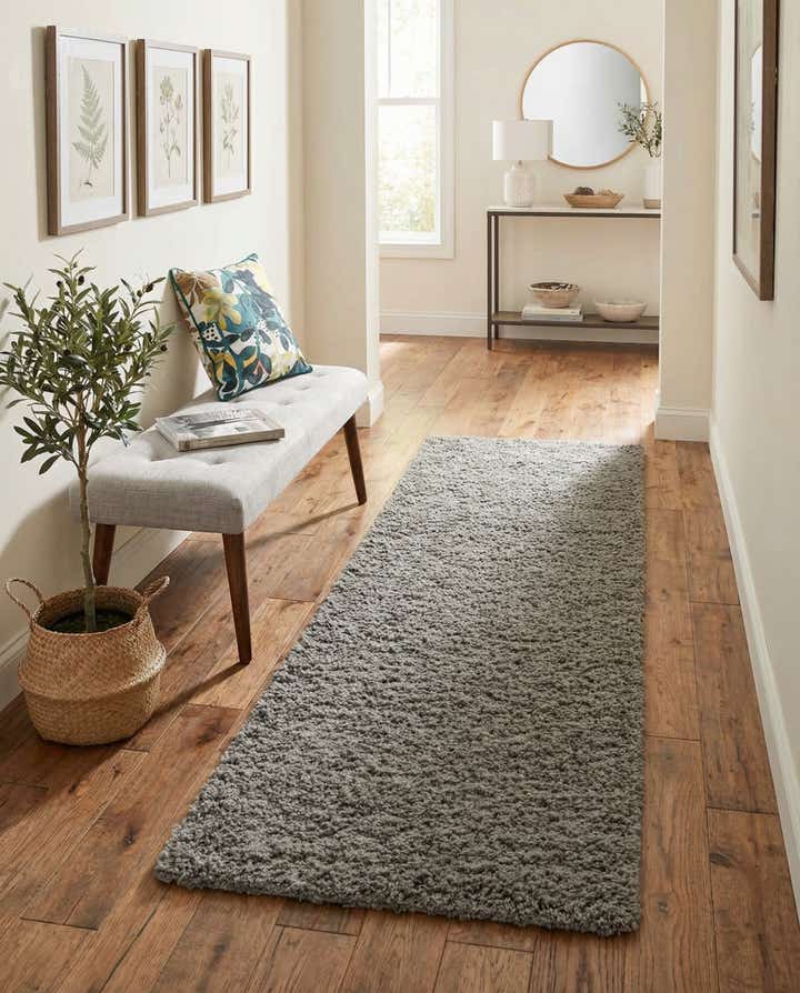 2' x 8' Solid Shag Runner Rug