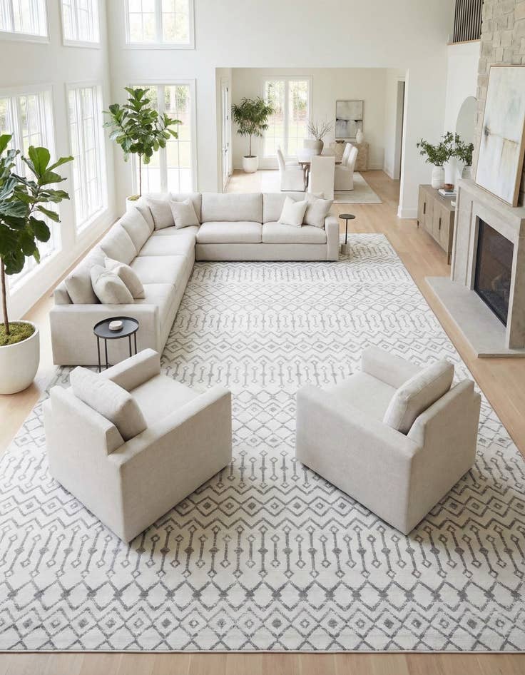 Detail image of 10' 8 x 16' 5 Kasbah Trellis Rug